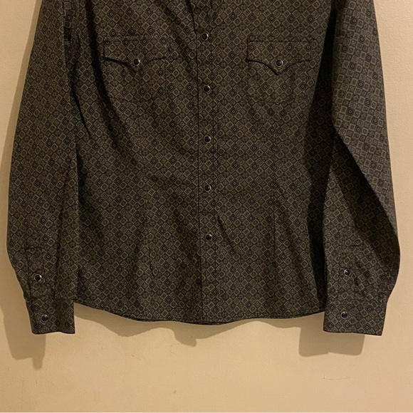 Panhandle Rough Stock Diamond Pattern Snap Down Western Shirt Womens Size M - Picture 5 of 10